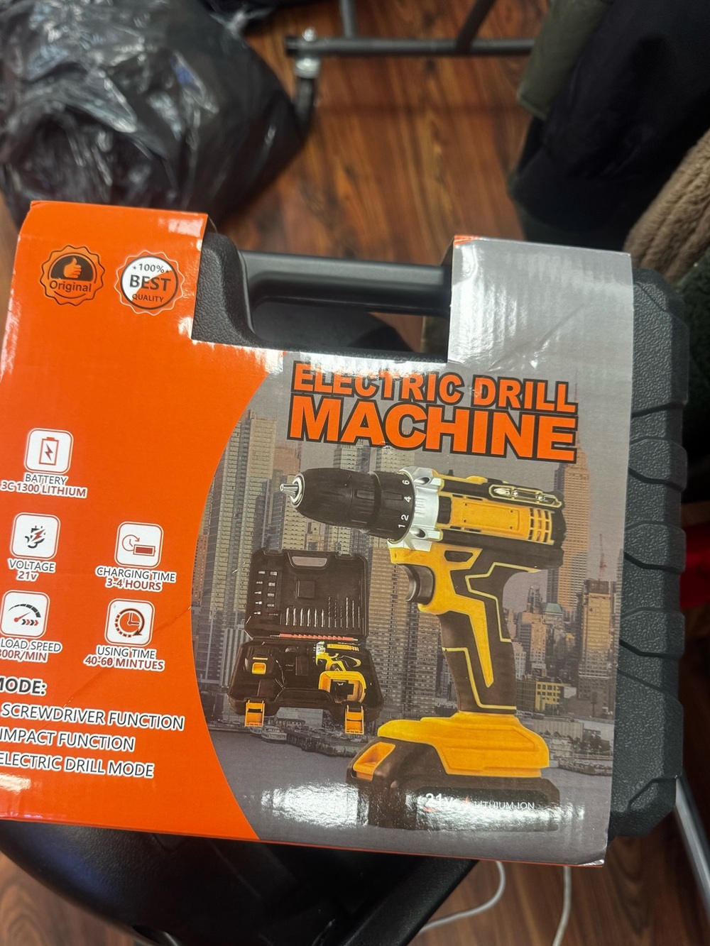 New Electric  Drill Machine - Yellow & Black Cordless Drill Kit